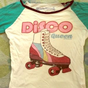 Disco Queen retro roller skating T-shirt